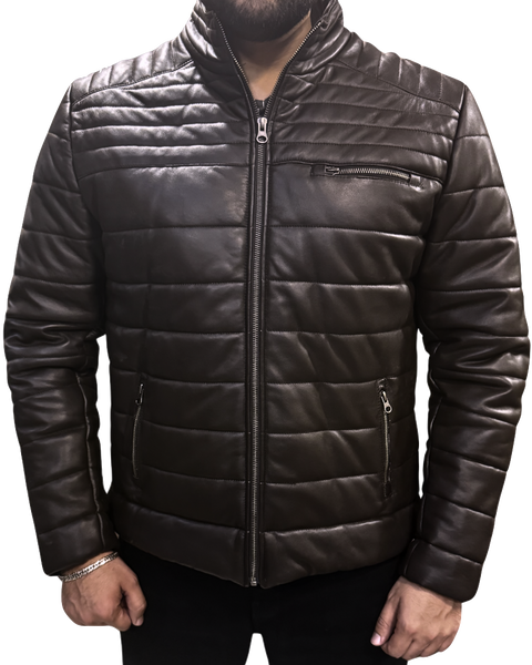 MENS PUFFER SHEEP LEATHER JACKET