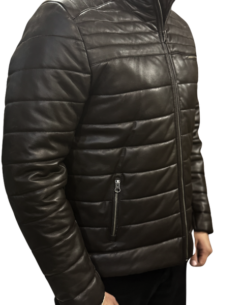 MENS PUFFER SHEEP LEATHER JACKET