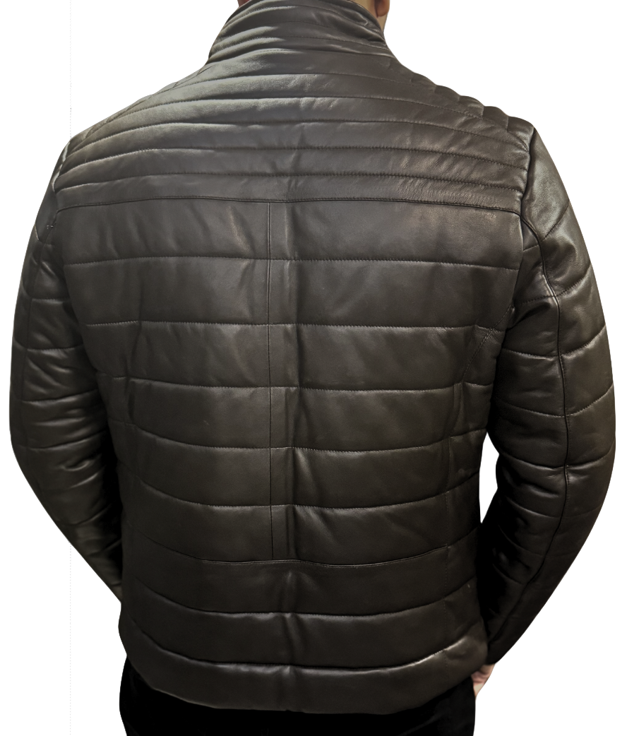 MENS PUFFER SHEEP LEATHER JACKET