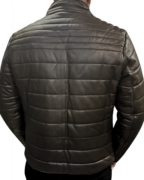 MENS PUFFER SHEEP LEATHER JACKET