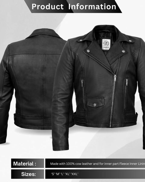 Leather Jacket For Woman’s | Moto Biker Jacket Women Short Coat Jacket