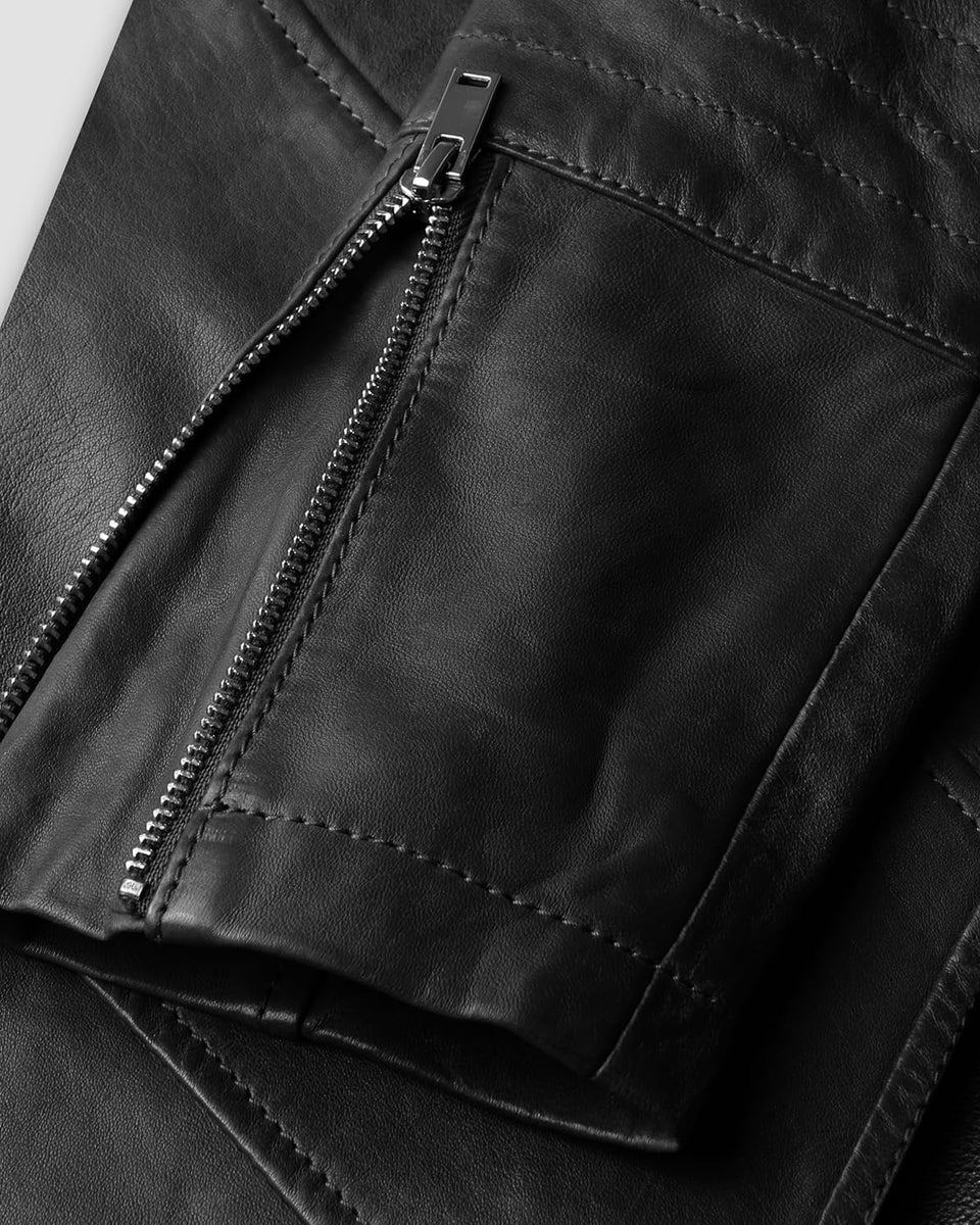 Womens Leather Motorcycle Jacket, Real Lambskin Leather Moto Short Coat Biker Jacket