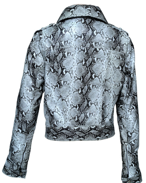 NOVA SNAKE PRINT WOMEN LEATHER JACKET