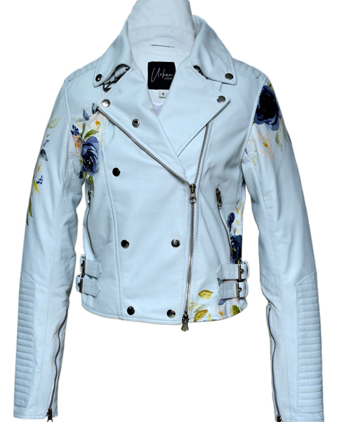 VIVIAN FLORAL PRINT WOMEN LEATHER JACKET