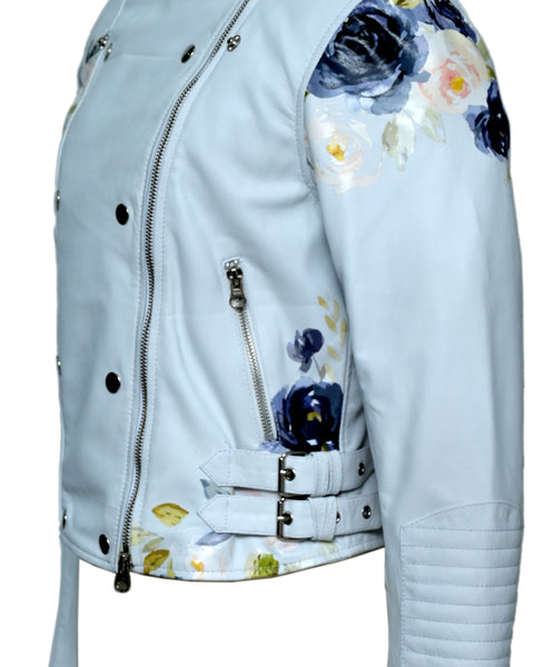 VIVIAN FLORAL PRINT WOMEN LEATHER JACKET