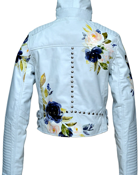 VIVIAN FLORAL PRINT WOMEN LEATHER JACKET