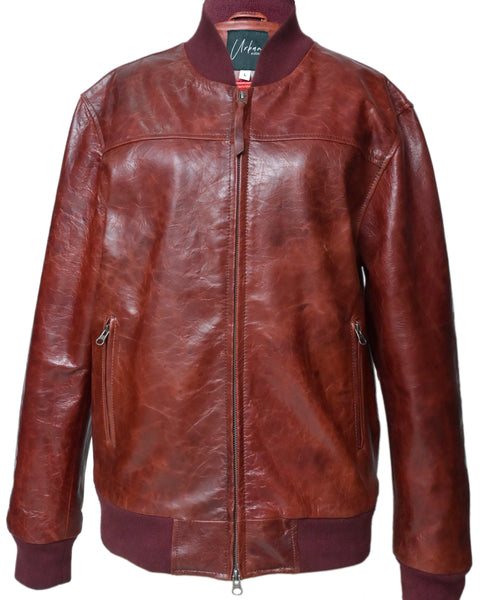 MENS BOMBER LEATHER JACKET