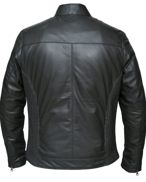 JACK MENS LEATHER JACKET WITH SIDE STRETCH PANEL