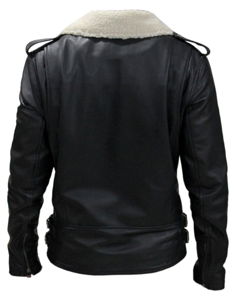 MENS BRANDO LEATHER WITH FAUX FUR LINING