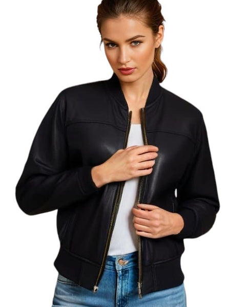 BOMBER WOMEN LEATHER JACKET